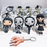 HKM-587155 Cute Cartoon Ring Doll Keychain for Car and Backpack Decoration - Silicone Rubber Pendant