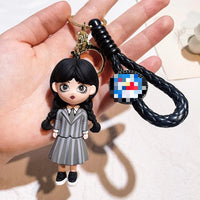 HKM-587155 Cute Cartoon Ring Doll Keychain for Car and Backpack Decoration - Silicone Rubber Pendant
