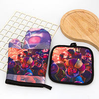 HKM-587155 Two-Piece Heat Insulation Gloves and Mat Set for High-Temperature Baking