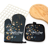 HKM-587155 Two-Piece Heat Insulation Gloves and Mat Set for High-Temperature Baking