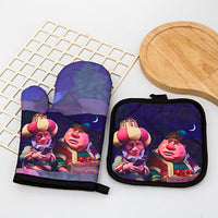 HKM-587155 Two-Piece Heat Insulation Gloves and Mat Set for High-Temperature Baking
