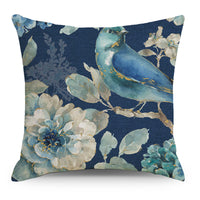 HKM-587283 Ink Floral Design Cotton Linen Pillowcase - 45x45CM