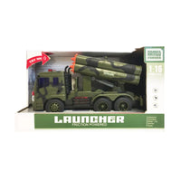 HKM-587283 Military Toy Truck Model with Sounds and Lights - Friction Car for Kids Age 2-7, 1:16 Scale, Durable Plastic