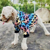HKM-587347 Colorful Letter Print Hoodie for Pets – Trendy Polyester Outfit