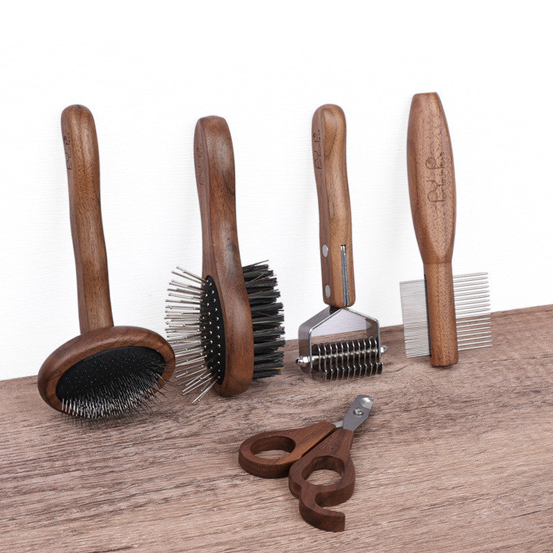 HKM-587411 Pet Grooming Knot Massage Comb Set with Nail Clippers and Various Combs