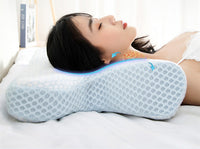 HKM-587475 Bamboo Charcoal Butterfly Shaped Memory Foam Neck Pillow, 100% Slow Rebound Material, 58x33x8/11 cm