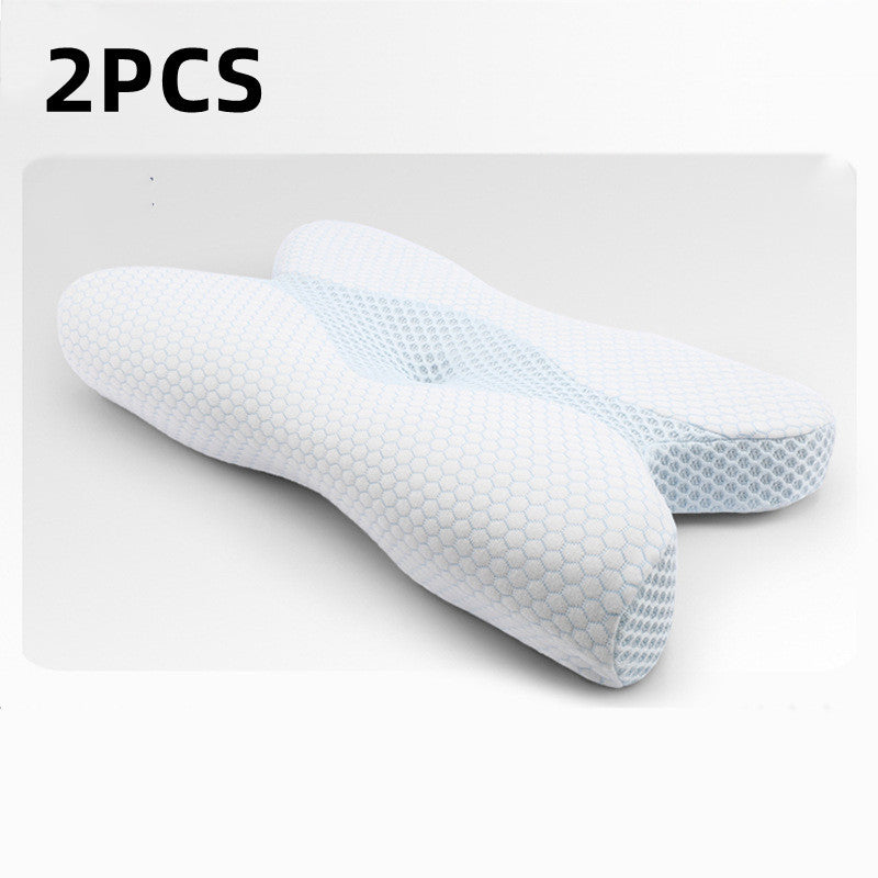 HKM-587475 Bamboo Charcoal Butterfly Shaped Memory Foam Neck Pillow, 100% Slow Rebound Material, 58x33x8/11 cm