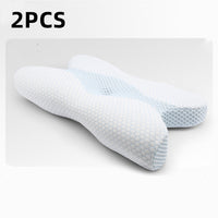 HKM-587475 Bamboo Charcoal Butterfly Shaped Memory Foam Neck Pillow, 100% Slow Rebound Material, 58x33x8/11 cm