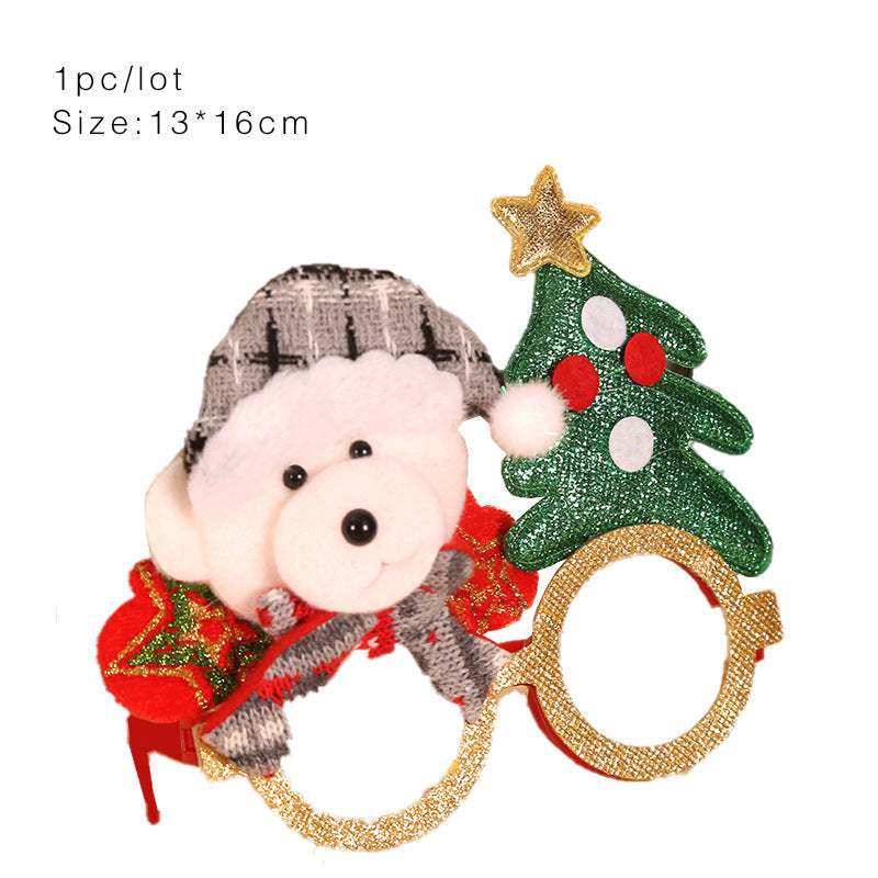 HKM-587603 Christmas Cartoon Themed Decoration Glasses for Children - Santa, Snowman, Deer, Bear Designs