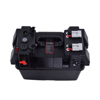 HKM-587667 Weatherproof Portable Battery Box with Dual USB Ports and Voltmeter Indicator