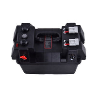 HKM-587667 Weatherproof Portable Battery Box with Dual USB Ports and Voltmeter Indicator
