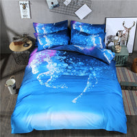 HKM-587795 Ethnic Wind Three-Piece Bed Set - Quilt Cover with Pillow Covers in Single, Queen, or King Sizes