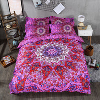 HKM-587795 Ethnic Wind Three-Piece Bed Set - Quilt Cover with Pillow Covers in Single, Queen, or King Sizes
