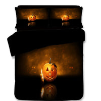 HKM-587795 Halloween-Themed 4-Piece Cotton Bedding Set - Duvet Cover and Pillow Cases in Twin, Full, Queen, or King Sizes