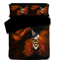 HKM-587795 Halloween-Themed 4-Piece Cotton Bedding Set - Duvet Cover and Pillow Cases in Twin, Full, Queen, or King Sizes