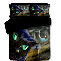 HKM-587795 Halloween-Themed 4-Piece Cotton Bedding Set - Duvet Cover and Pillow Cases in Twin, Full, Queen, or King Sizes