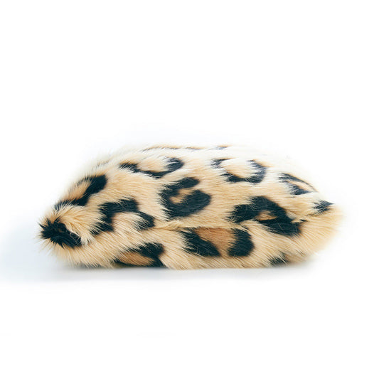 KTX-587859 Leopard Print Double-Sided Pillowcase - Nordic Style Plush Cushion with PP Cotton Filling