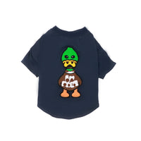 HKM-587923 Mid-Thin Dog T-Shirt in White, Dark Blue, and Pink Leopard - Sizes S to XXL