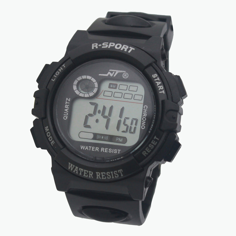 HKM-587987 Student Electronic Watch with Luminous Display, Alarm, Chronograph, and Calendar Features - Durable PVC Strap