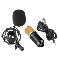 HKM-588179 Professional Condenser Microphone Set with Shock Mount and Anti-Wind Foam Cap, Ideal for Studio Recording