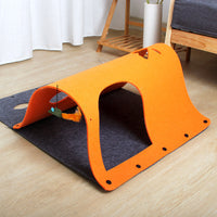 HKM-588307 2-in-1 Cat Tunnel and Nest with Removable Felt, Multi-Combination Design for Playful Pets