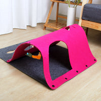 HKM-588307 2-in-1 Cat Tunnel and Nest with Removable Felt, Multi-Combination Design for Playful Pets