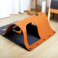 HKM-588307 2-in-1 Cat Tunnel and Nest with Removable Felt, Multi-Combination Design for Playful Pets
