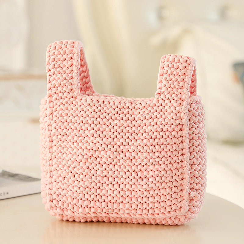 HKM-588307 Handmade Woven Handbag Material Kit with Yarn, Hooks, Markers, and Needles