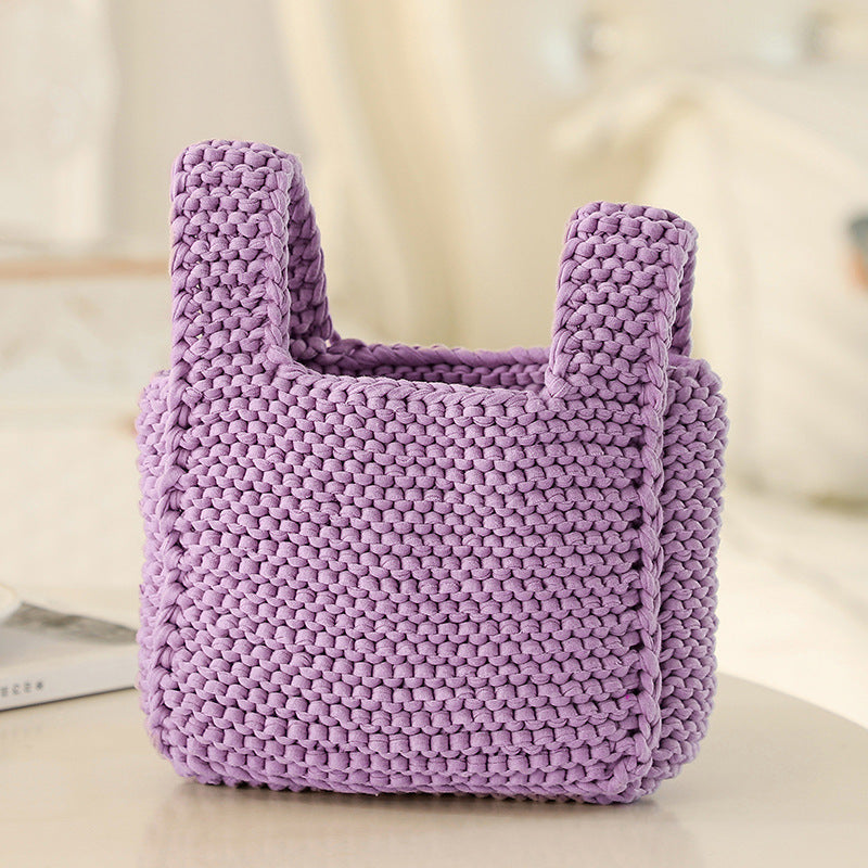 HKM-588307 Handmade Woven Handbag Material Kit with Yarn, Hooks, Markers, and Needles