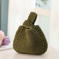 HKM-588307 Handmade Woven Handbag Material Kit with Yarn, Hooks, Markers, and Needles