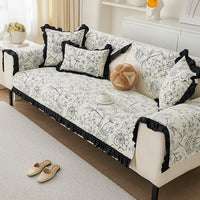 HKM-588371 Chenille Sofa Cushion Cover in Floral Patterns - Modern Non-Slip Design for All Seasons