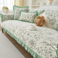 HKM-588371 Chenille Sofa Cushion Cover in Floral Patterns - Modern Non-Slip Design for All Seasons