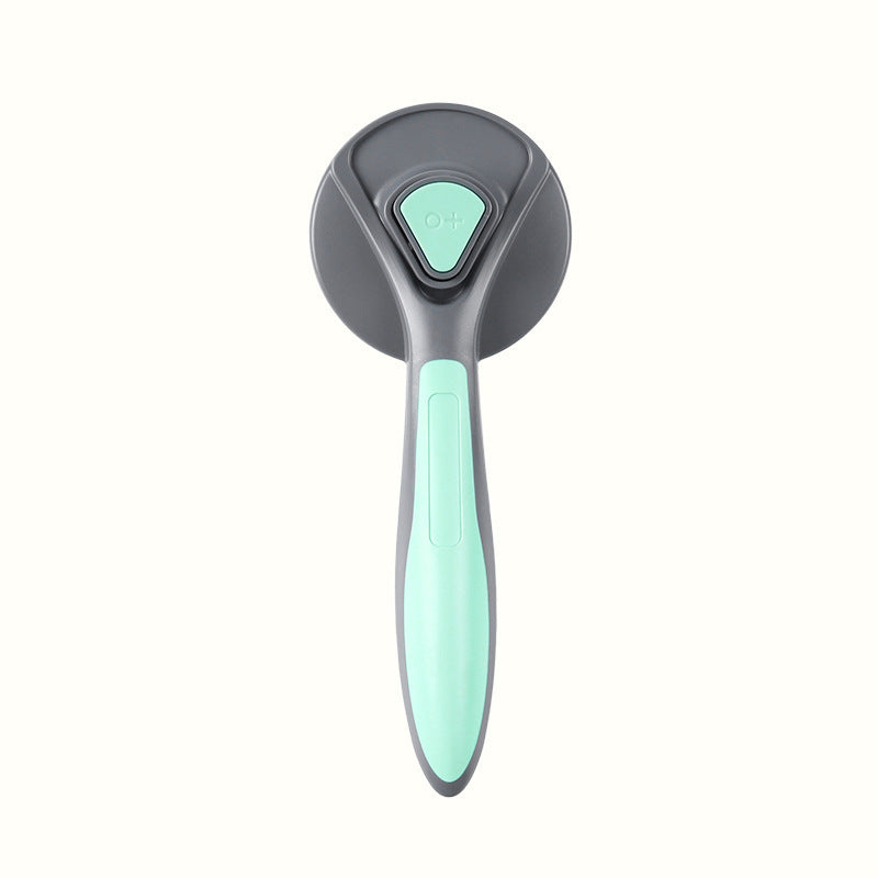 HKM-588563 Stainless Steel Pin Comb for Effortless Dog and Cat Hair Removal, Fresh Mint and Grey Design