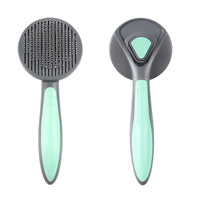 HKM-588563 Stainless Steel Pin Comb for Effortless Dog and Cat Hair Removal, Fresh Mint and Grey Design