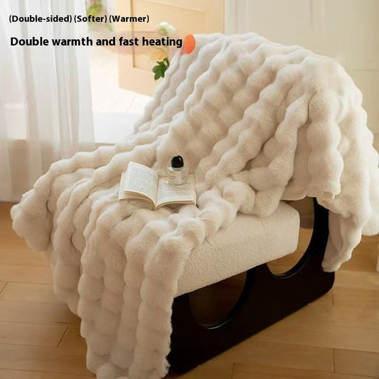 HKM-588627 Cozy Coral Fleece Nap Blanket for All Seasons - Multiple Sizes and Colors Available