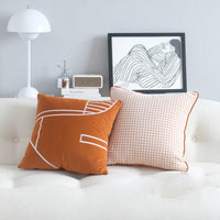 HKM-588627 Nordic Modern Minimalist Houndstooth Plush Pillow Cushion with Removable Cover