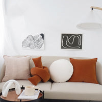HKM-588627 Nordic Modern Minimalist Houndstooth Plush Pillow Cushion with Removable Cover