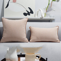 HKM-588627 Nordic Modern Minimalist Houndstooth Plush Pillow Cushion with Removable Cover