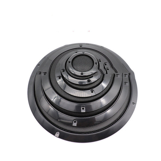HKM-588691 Car Subwoofer Speaker Protective Cover - Metal & ABS, 2 to 10 inch Models, Black Finish