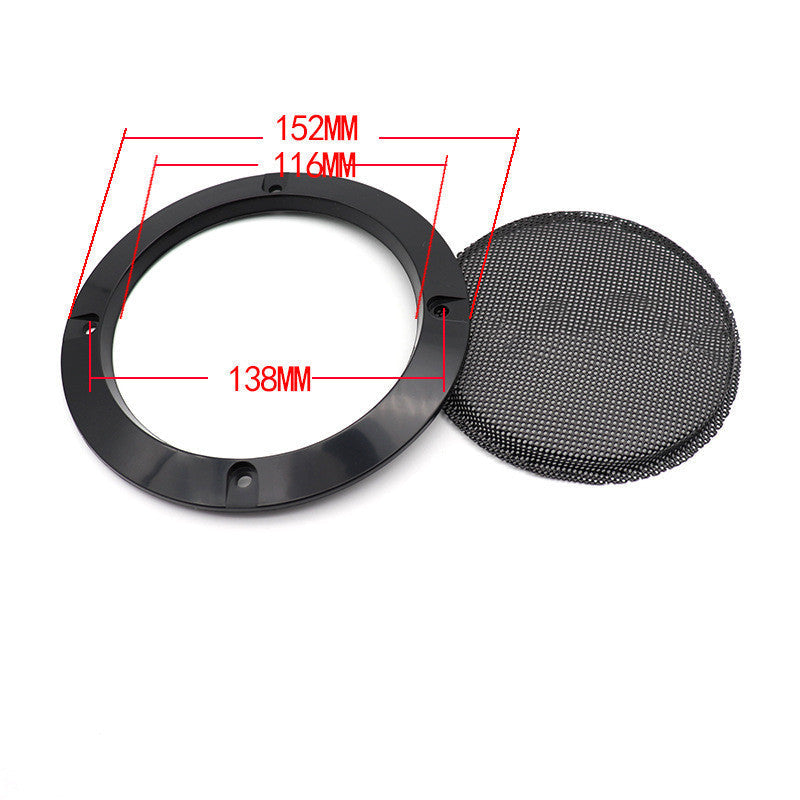 HKM-588691 Car Subwoofer Speaker Protective Cover - Metal & ABS, 2 to 10 inch Models, Black Finish