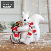 HKM-588755 Christmas-Themed Desktop Ornaments: Snowman, Elk, Polar Bear, Squirrel & Sled Decorations