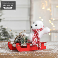 HKM-588755 Christmas-Themed Desktop Ornaments: Snowman, Elk, Polar Bear, Squirrel & Sled Decorations
