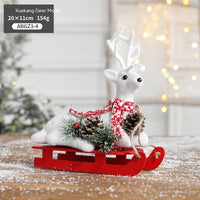 HKM-588755 Christmas-Themed Desktop Ornaments: Snowman, Elk, Polar Bear, Squirrel & Sled Decorations