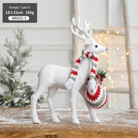 HKM-588755 Christmas-Themed Desktop Ornaments: Snowman, Elk, Polar Bear, Squirrel & Sled Decorations