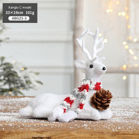 HKM-588755 Christmas-Themed Desktop Ornaments: Snowman, Elk, Polar Bear, Squirrel & Sled Decorations