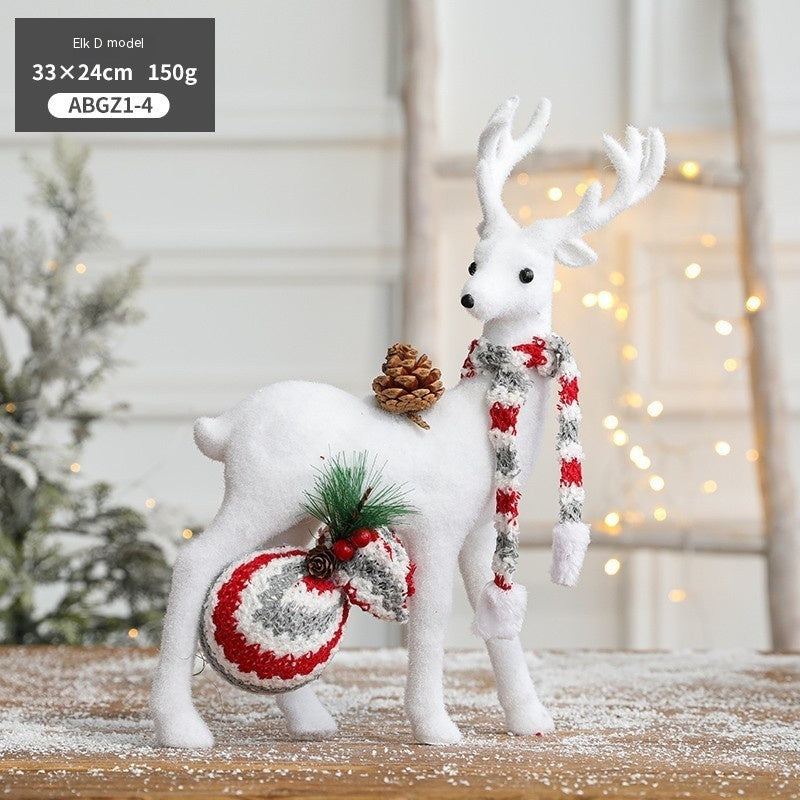 HKM-588755 Christmas-Themed Desktop Ornaments: Snowman, Elk, Polar Bear, Squirrel & Sled Decorations