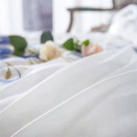 HKM-588947 Satin Embroidered Flower Cotton Quilt Cover Set - American Style, Blue Enchantress, Four-Piece or Six-Piece Options Available