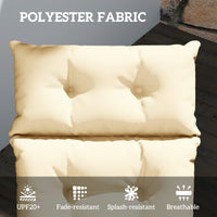 HKM-589011 Beige Outdoor Chaise Lounge Cushion with Ties, Tufted Thick Patio Chair Cushion, 74.8 In. x 22 In. x 4 In.