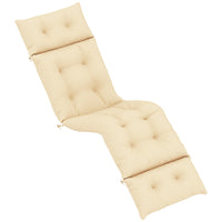 HKM-589011 Beige Outdoor Chaise Lounge Cushion with Ties, Tufted Thick Patio Chair Cushion, 74.8 In. x 22 In. x 4 In.