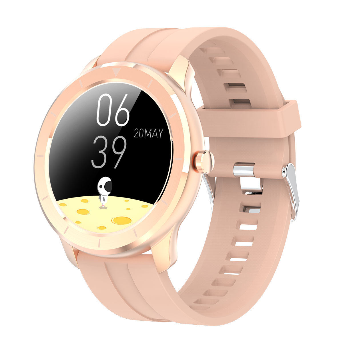 HKM-589139 T6 1.28-Inch Full Circle Touchscreen Smart Watch with Waterproof Design and TPU Wristband